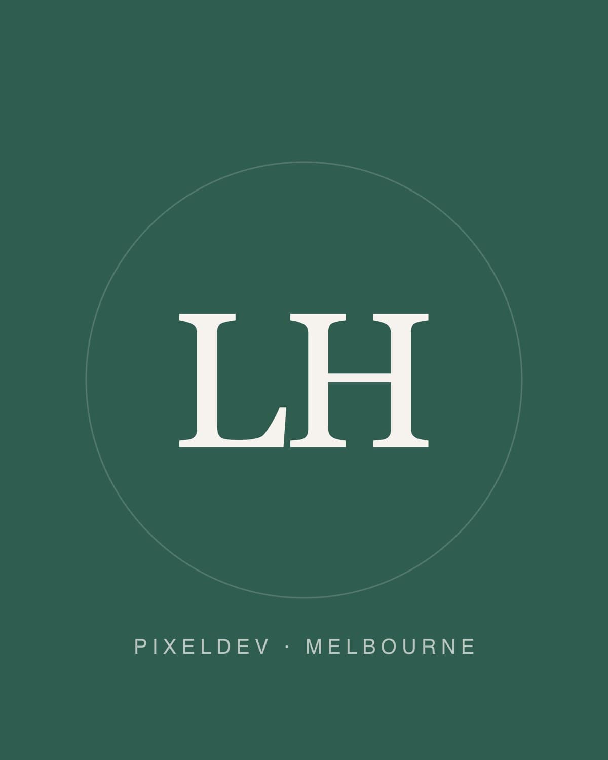 Liam Hillier’s monogram, LH, on Pixeldev green